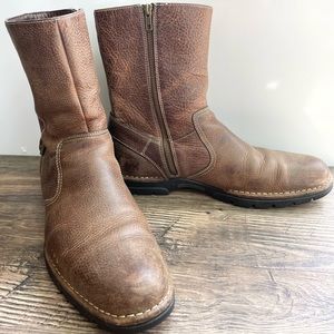 DISTRESSED COLE HAAN LEATHER ZIP UP BUCKLE STRAP ENGINEER BOSS BOOTS 11.5 Men’s